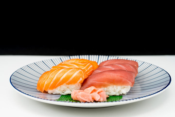 fresh sushi traditional japanese food on the table