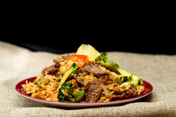 wok beef chicken stir fry