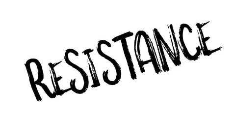 Resistance rubber stamp. Grunge design with dust scratches. Effects can be easily removed for a clean, crisp look. Color is easily changed.