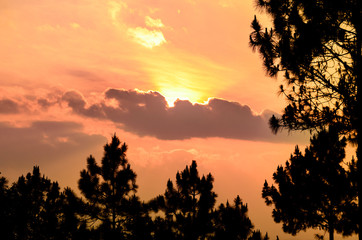 Naklejka premium The sky cloudy landscape at chiang mai district thailand.