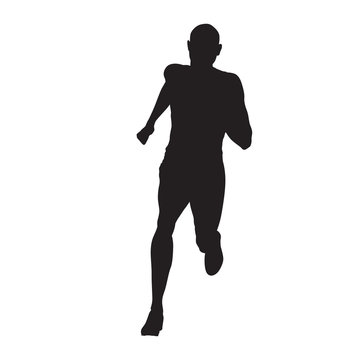 Running man, isolated vector silhouette