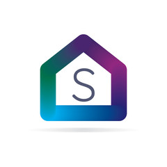 house logo with letter S sign. logo template