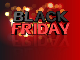 Black friday background with reflection and lights.