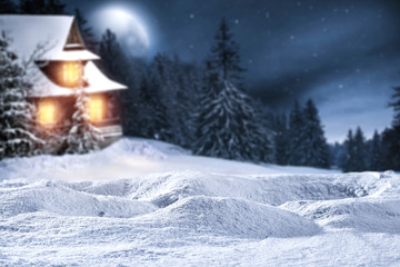 winter time and snow background 