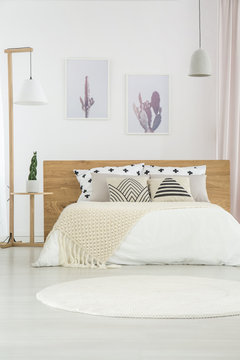 White simple bedroom interior