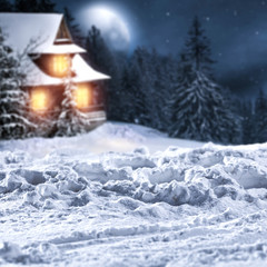 Fototapeta na wymiar winter time and snow background 