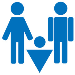 Gender icon symbol. Male boy man icon. Blue vector symbol.