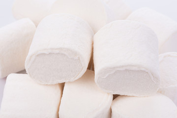 marshmallows on white background