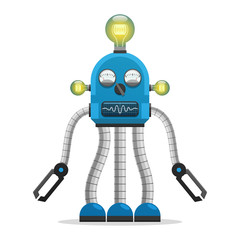 Obraz na płótnie Canvas Robot with Light Bulbs and Indicators Illustration