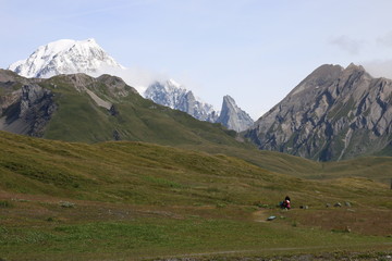 Col du Petit Saint-Bernard. Between France and Italy