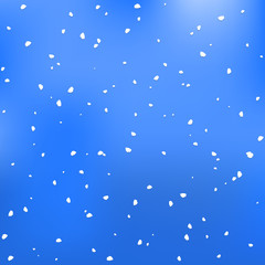 Christmas Vector Background. Cartoon Illustration with Falling Snow on Sky Background. Abstract Festive Background. Vector Winter Illustration.