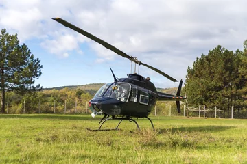 Foto op Plexiglas helicopter on the field © blanke1973