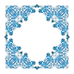 Illustration of winter frame from abstract element on blue background