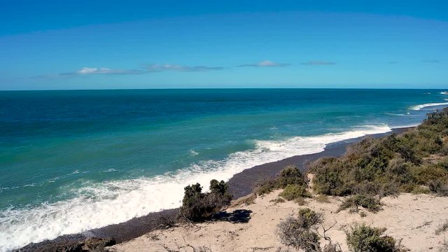 Ocean cost landscape of Peninsula Valdes, Punta Norte, Patagonia, Argentina