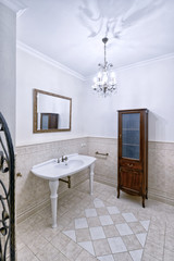 The interior of bathroom.