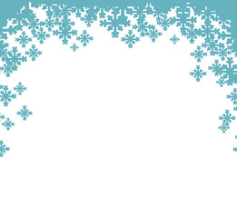 Winter snowflake background frame. Vector illustration. White.