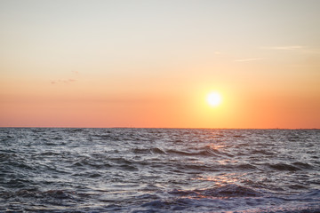Beautiful sunset on the summer sea
