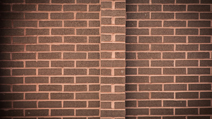 Red brick wall background with warm tone, clean and well pattern in horizontal.