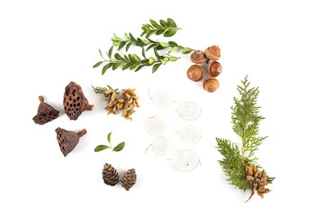 Christmas decoration close up on wood desk