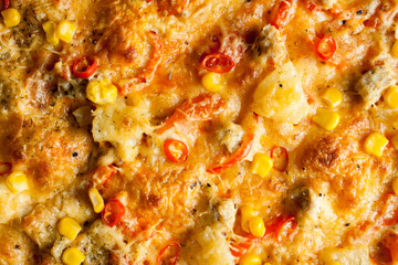 Fresh pizza close up