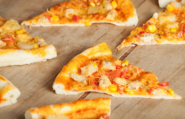 Fresh pizza close up