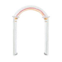 antique doodle scetch arch stock vector illustration vintage style on white background