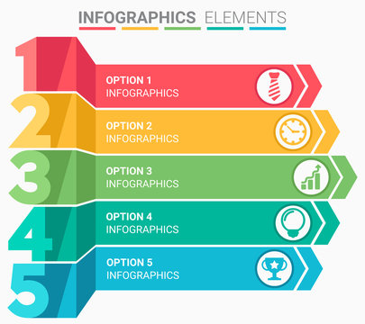 INFOGRAPHICS element abstract design the number top five list template