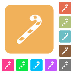 Candy canes rounded square flat icons