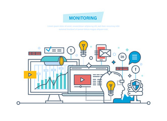 Monitoring, digital marketing, media planning, online business, data analysis, advertising.