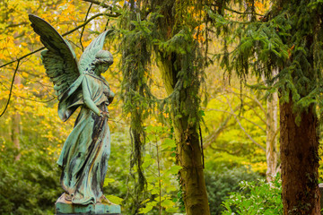 Angel Sculpture on Graveyard