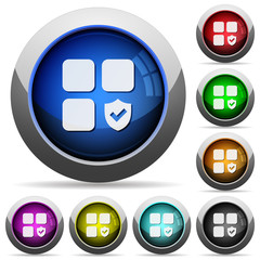 Protected component round glossy buttons