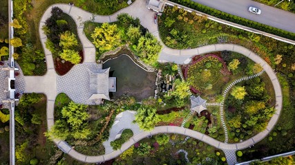 zen garden from the sky