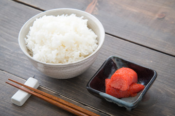 mentaiko, spicy cod roe, on rice