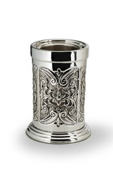 table silver cylinder jar