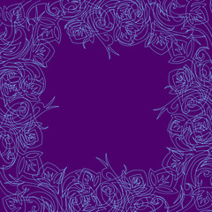 violet floral pattern of blue on purple background background