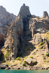 Fototapeta na wymiar Coastal cliffs of the Crimea.