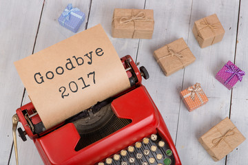 Christmas concept - typewriter with the text 