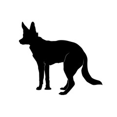 dog standing from the side silhouette vector