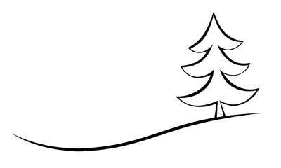 elegant linear christmas tree vector