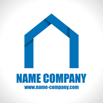 logo constructeur maison artisan construction bleu