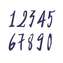 (Element) set of ten numbers form zero to nine, number flat design