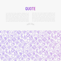 Fototapeta na wymiar Testimonials and quote concept with thin line icons of review, feedback, survey, comment. Vector illustration for banner, web page, print media.