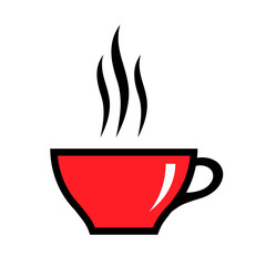 cup of hot coffee ikon vector