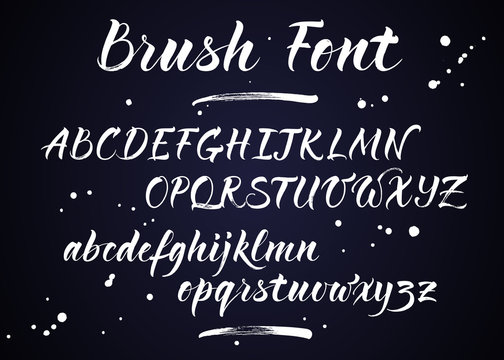 Brush lettering vector alphabet. Modern calligraphy, handwritten letters