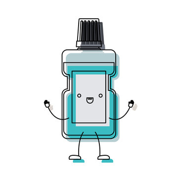 recommend clip art: mouthwash bottle cartoon in watercolor silhouette