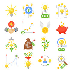 Crowd funding icon set