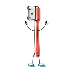 toothbrush cartoon in watercolor silhouette