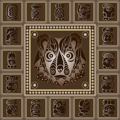 Ethnic Maya texture with a totem 4