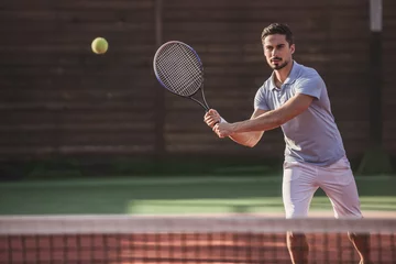 Kissenbezug Man playing tennis © georgerudy