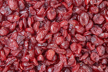 Delicious dried cranberries close-up. Background, texture.